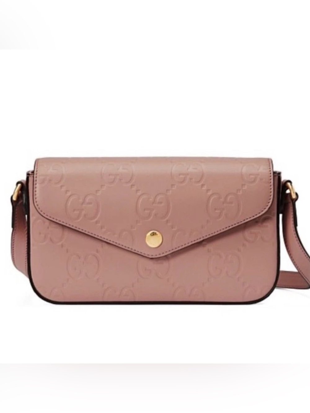 NWOT Embossed Gucci crossbody  in soft pink.